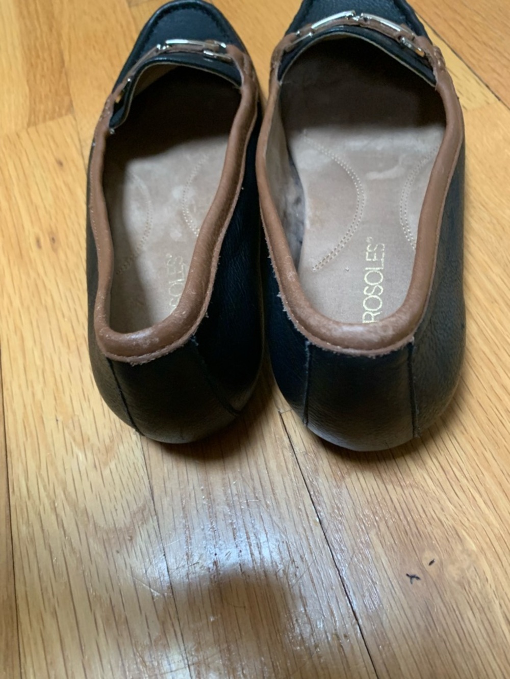Aerosoles Drive Along Black Brown Leather Loafers Size 9 Comfort Driving Flats - Picture 5 of 9